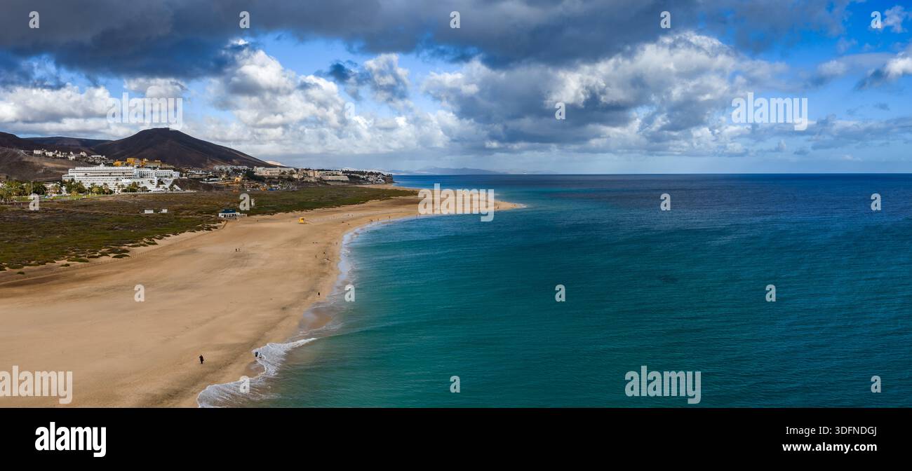Mondsichelstrand in der Nähe von Morro Jable, Südküste von Fuerteventura Stockfoto