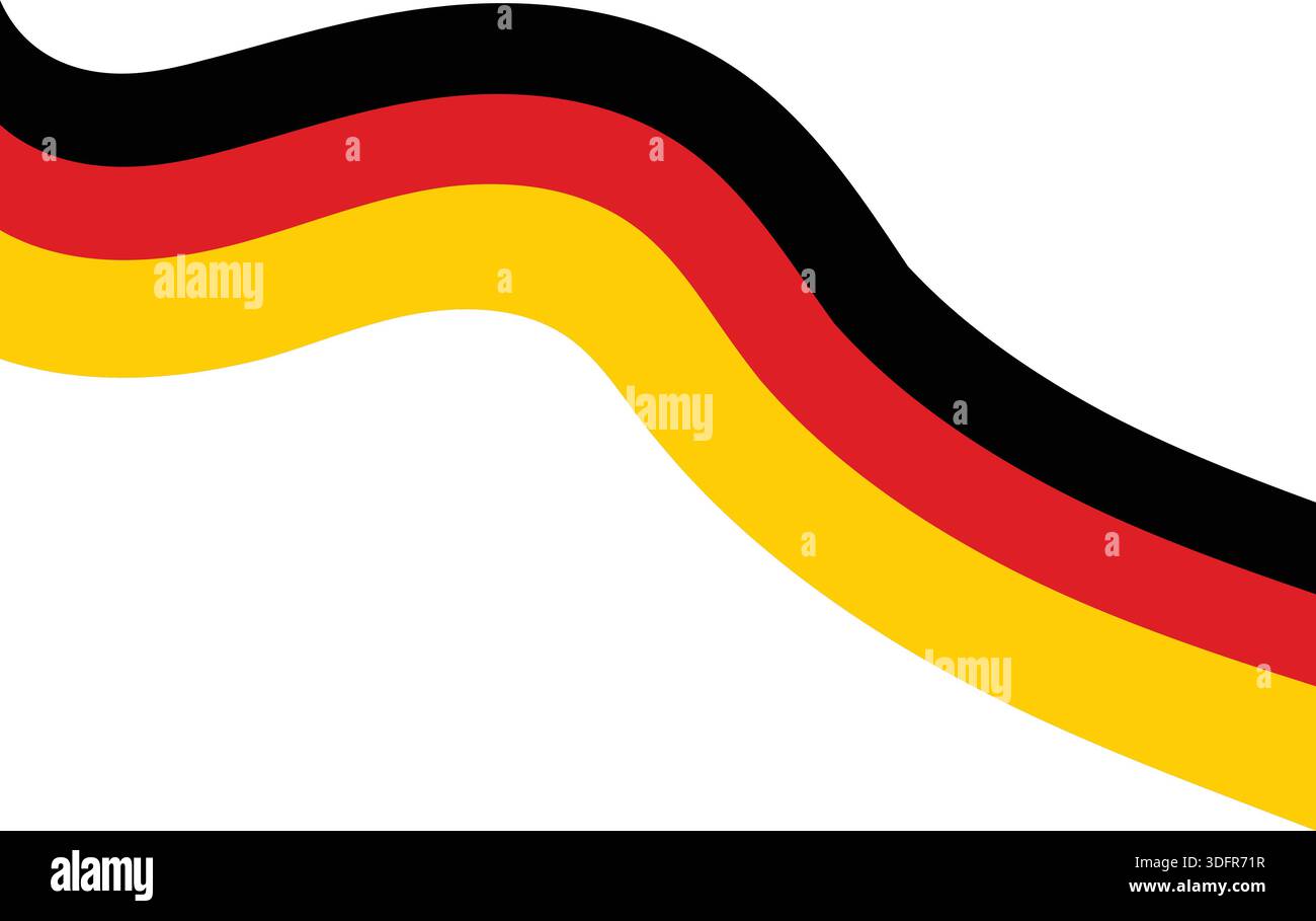 Einzelnes wellenförmiges deutsches Flaggenband für Header Stock Vektor