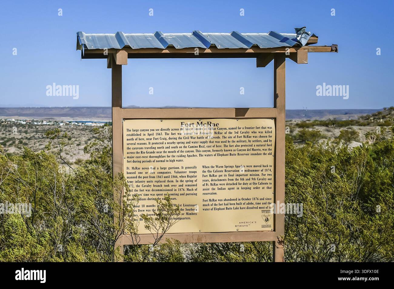 Elephant Butte, NM, USA - 2. Mai 2022: The Fort McRae Stockfoto
