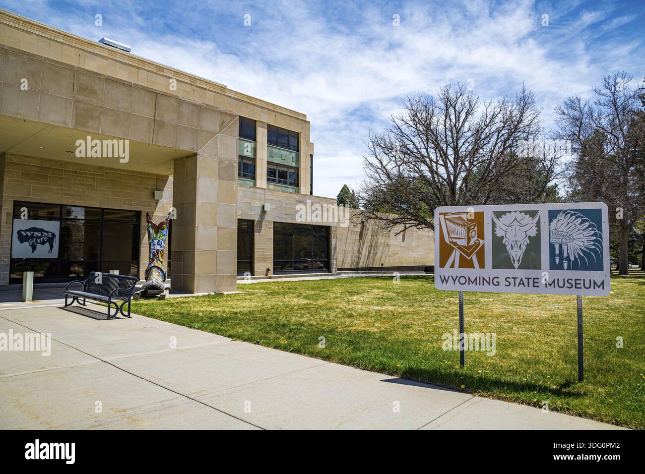 Wyoming, WY, USA - 10. Mai 2022: Das Wyoming State Museum Stockfoto