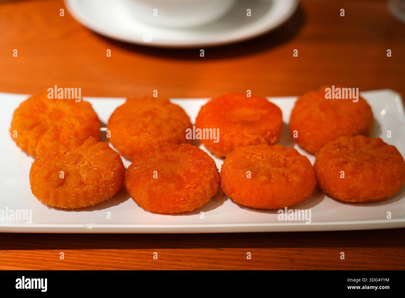 Nan Gua bing kleine Kürbiskuchen. Kantonesische Küche in Guangzhou. Stockfoto