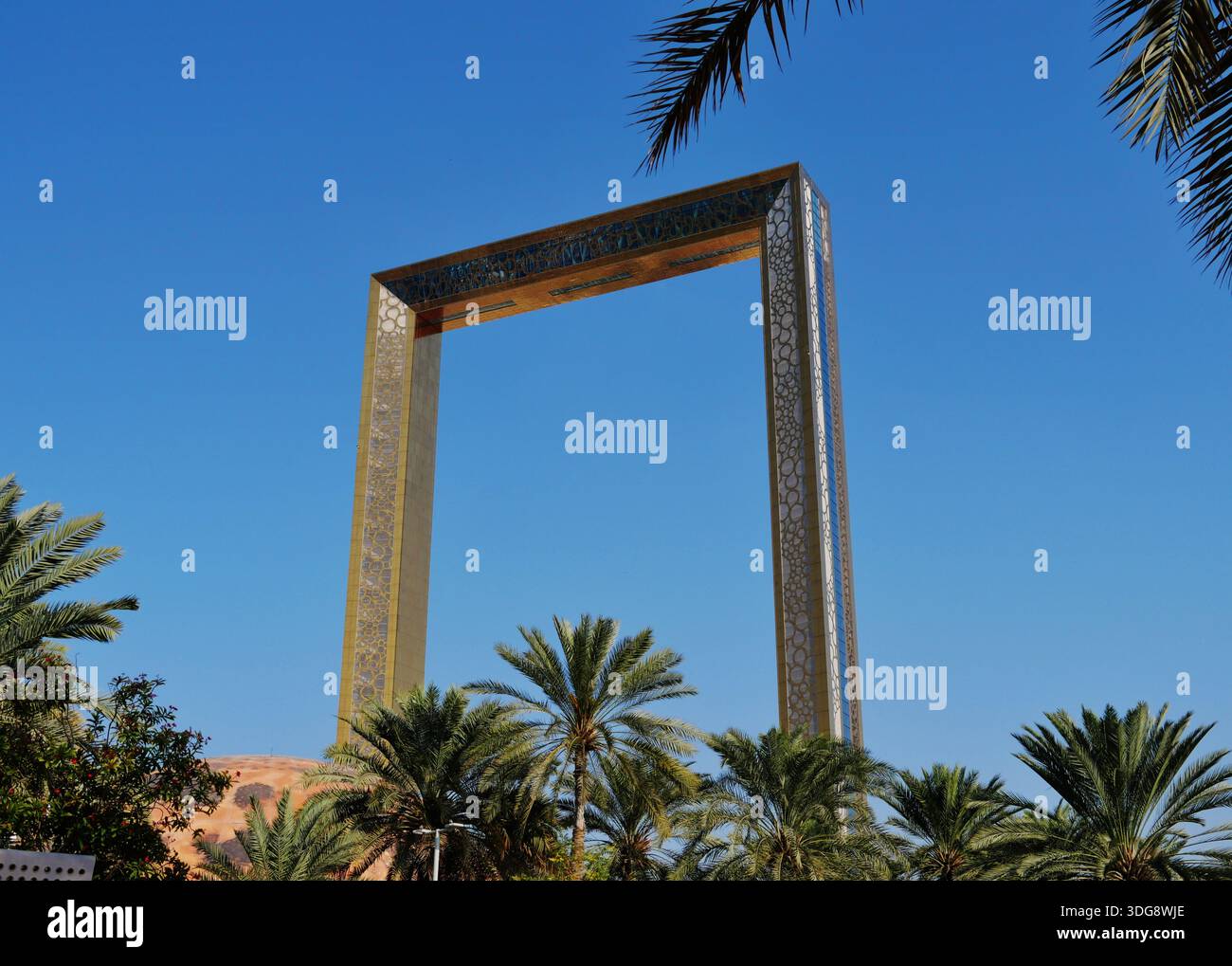 Dubai Frame, Dubai, Dubai Emirate, Vereinigte Arabische Emirate Stockfoto