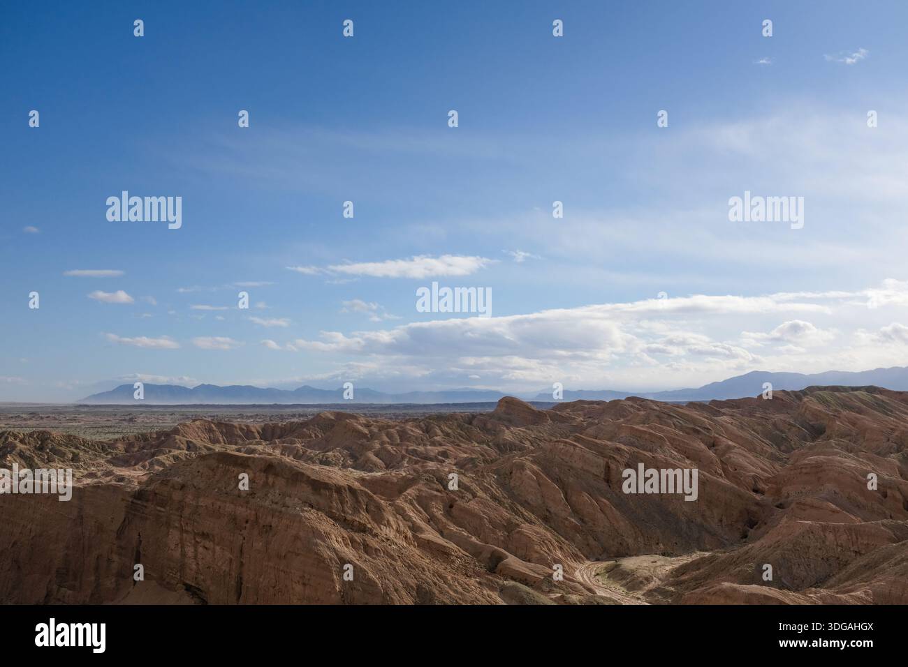 Anza-Borrego Desert State Park Badlands Weitaufnahme Stockfoto