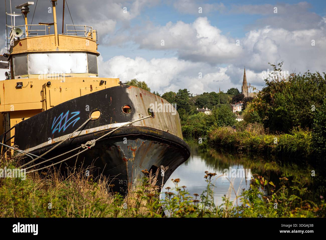 Der Exeter Ship Canal, 1566 eröffnet, ist einer der ältesten künstlichen Schifffahrtskanäle Großbritanniens und erstreckt sich 10 km vom Stadtzentrum bis zum exe Stockfoto