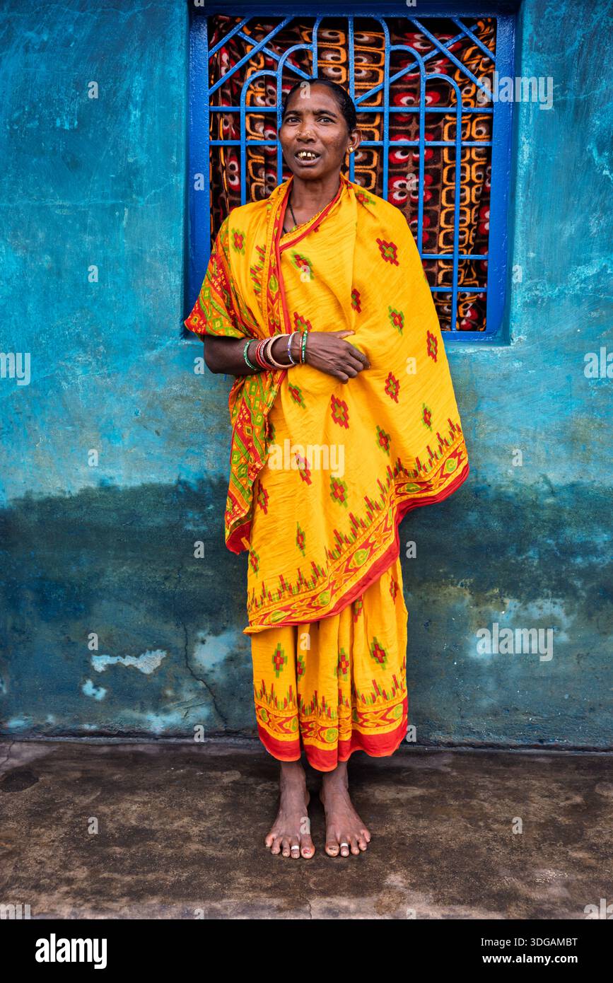 Porträt einer Frau aus dem ländlichen Odisha, Indien Stockfoto