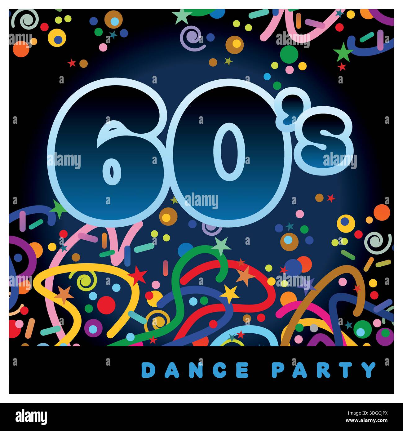 Mockup für das Cover eines Programms, eines Flyers oder einer CD für eine Tanzparty Stock Vektor