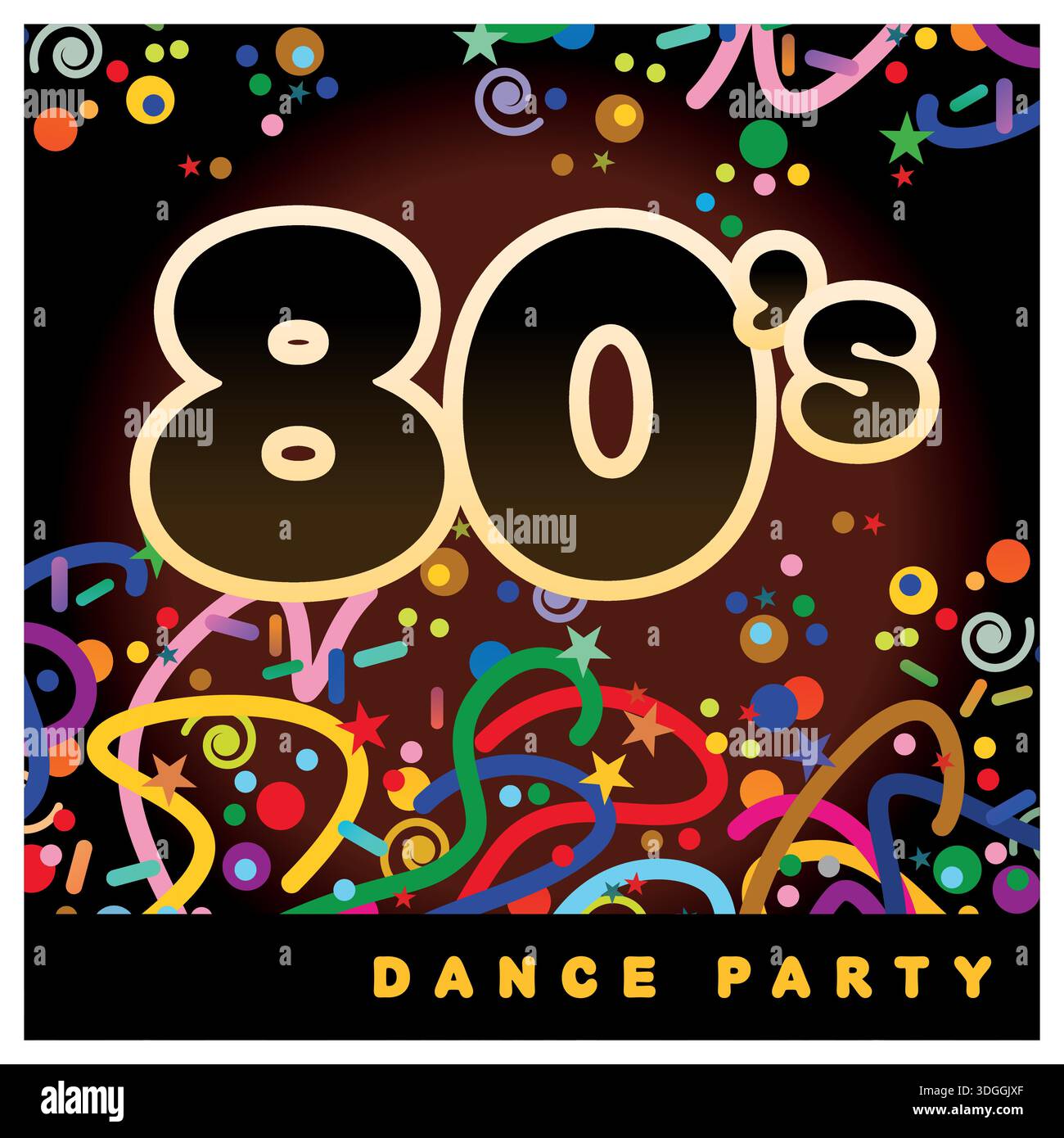 Mockup für das Cover eines Programms, eines Flyers oder einer CD für eine Tanzparty Stock Vektor