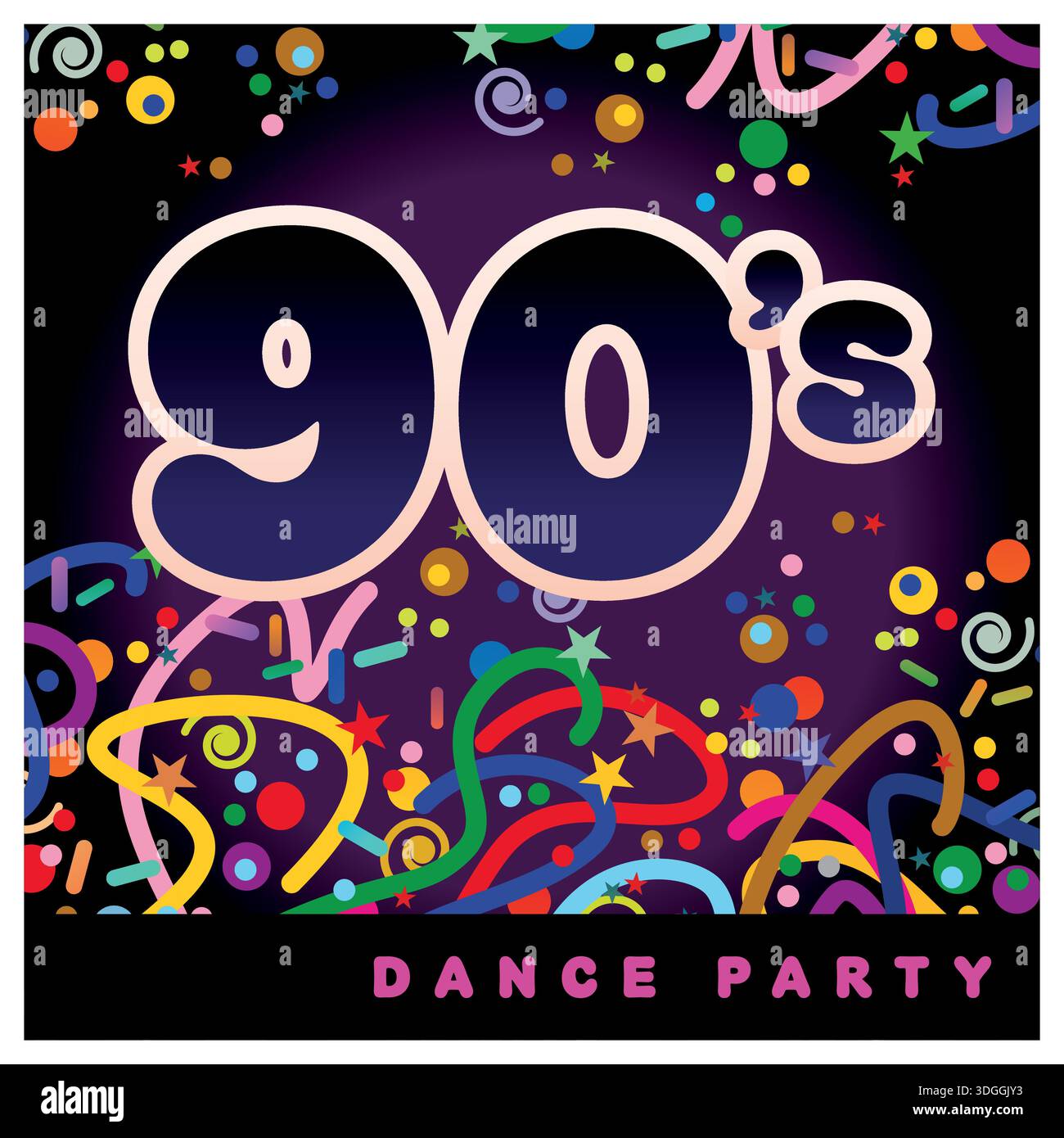 Mockup für das Cover eines Programms, eines Flyers oder einer CD für eine Tanzparty Stock Vektor