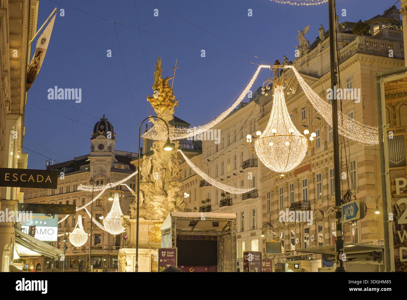 Dekoration, Weihnachten, Weihnachtsstraße, Pest, Graben, Wien, Österreich Stockfoto