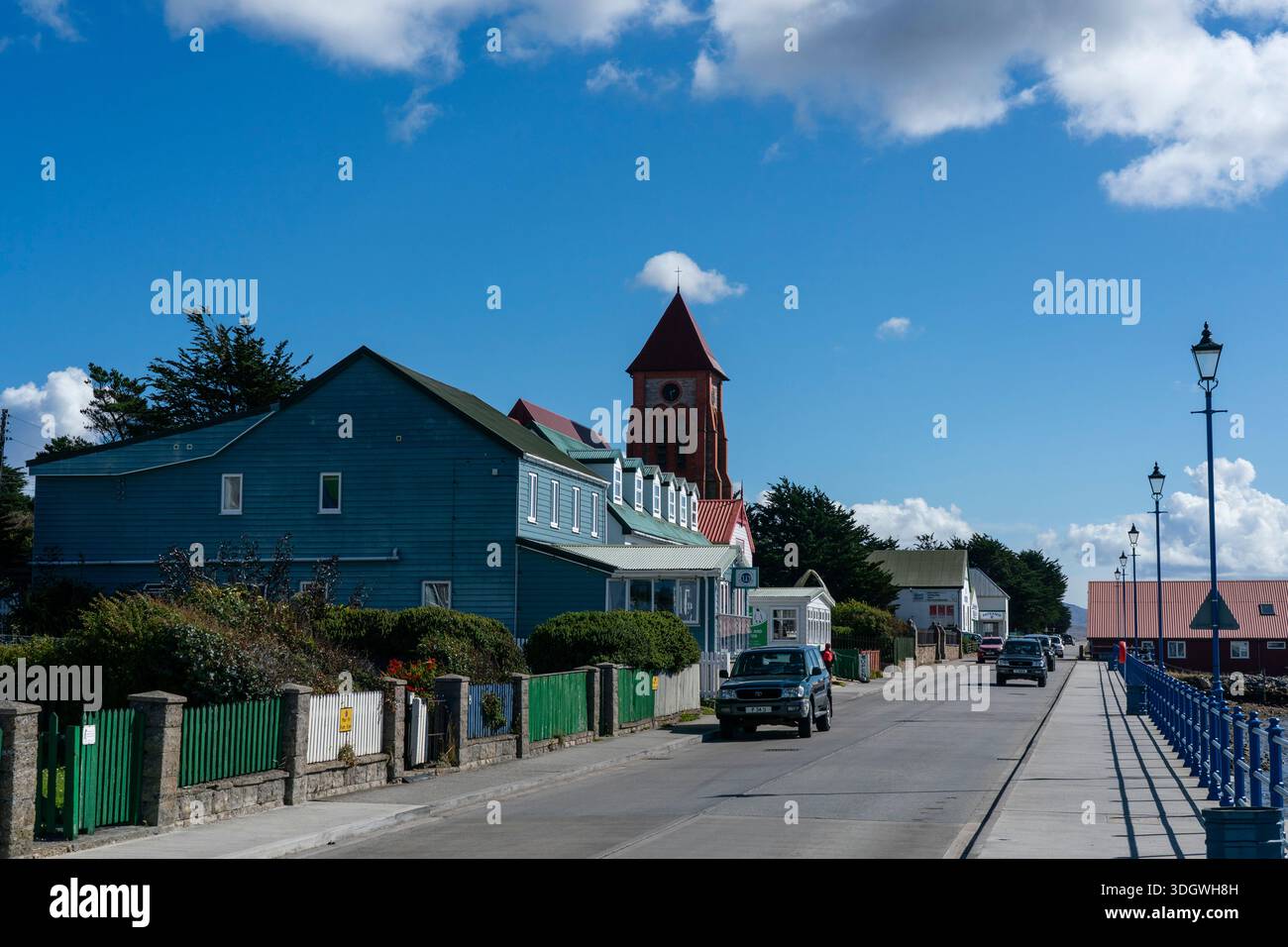 Häuser in Stanley, Falklandinseln. Stockfoto
