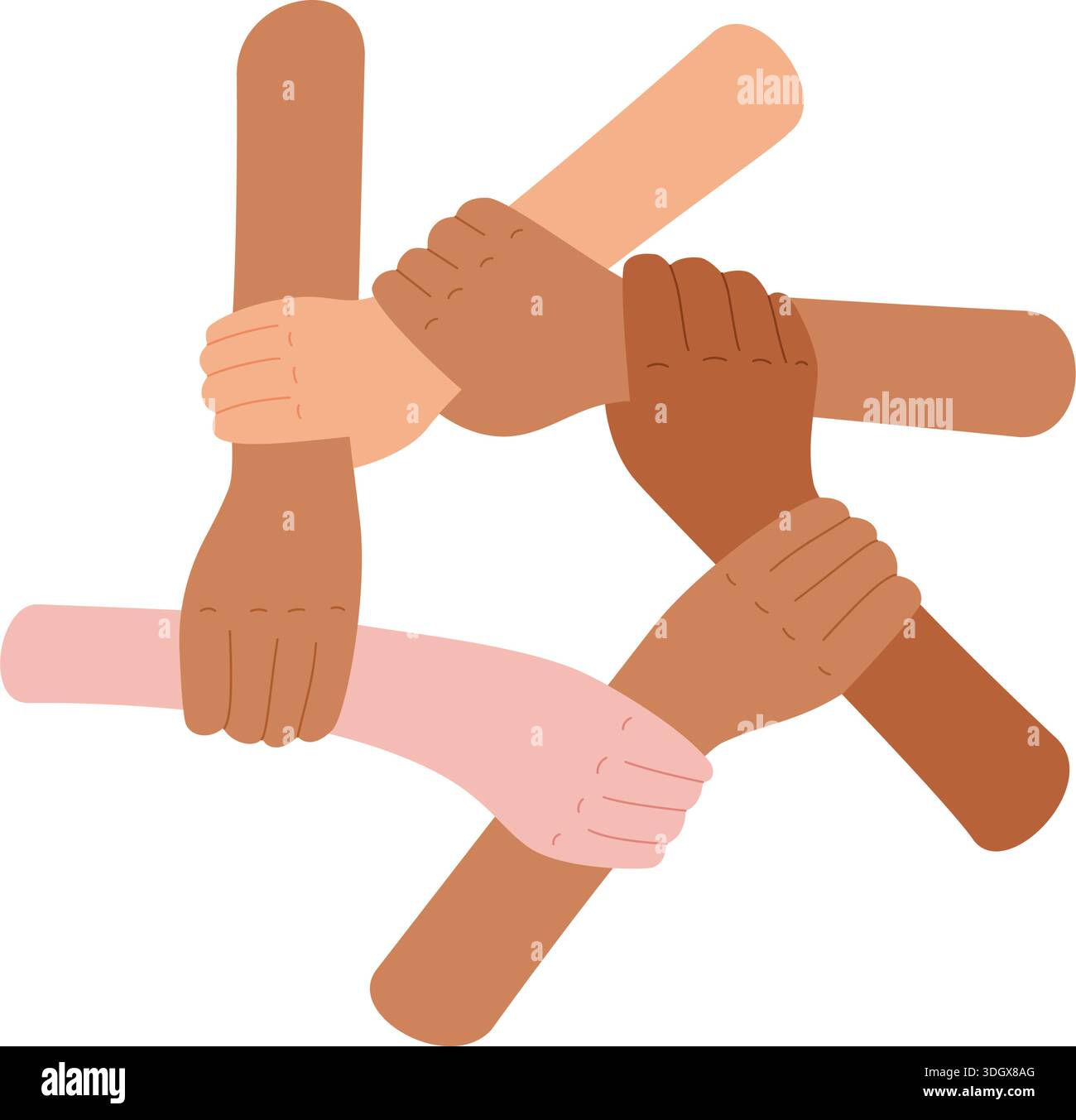 Hände Zusammen Im Solidaritätssymbol Stock Vektor