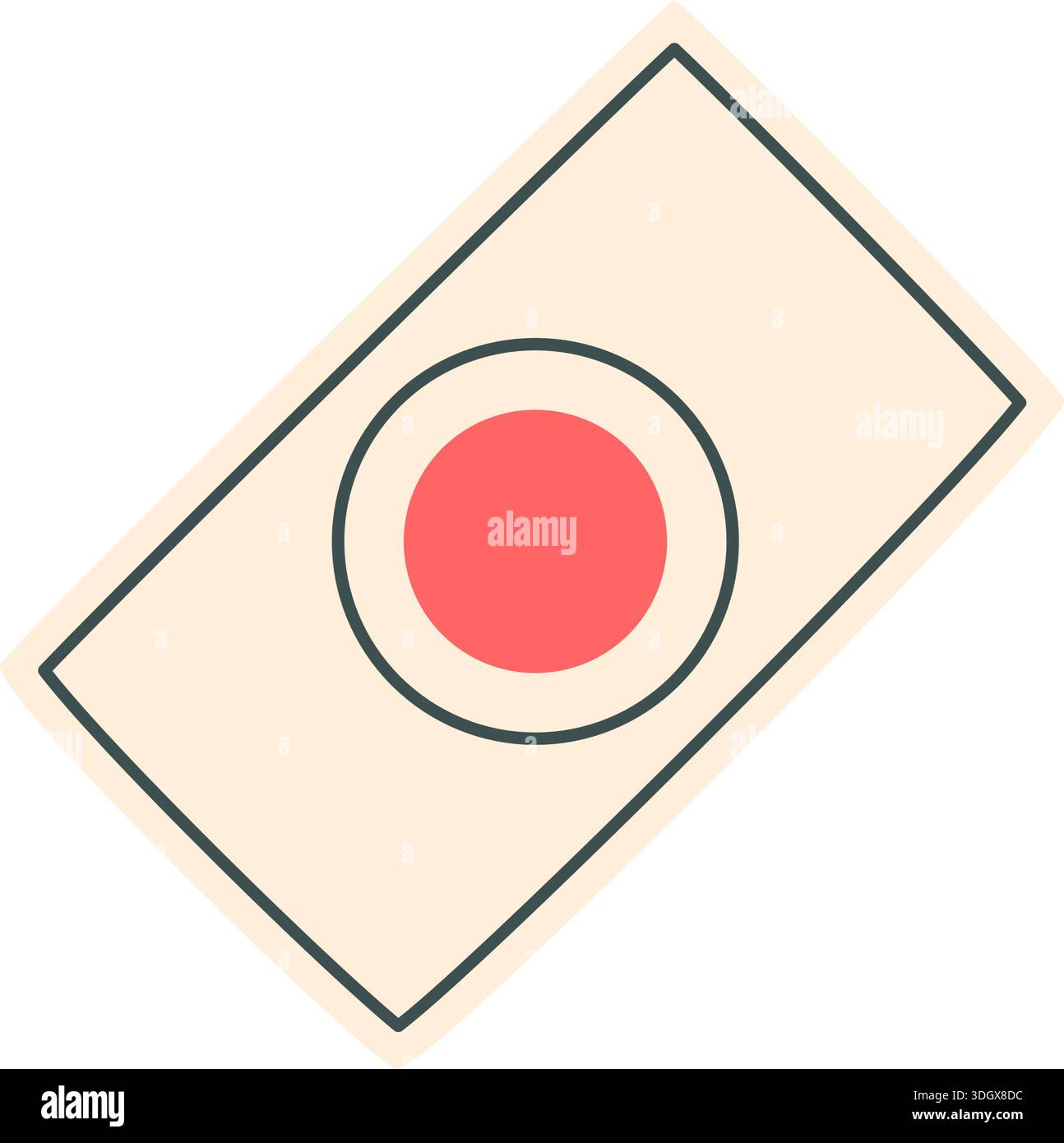 Flache Chinesische Mahjong-Spielfliese Stock Vektor