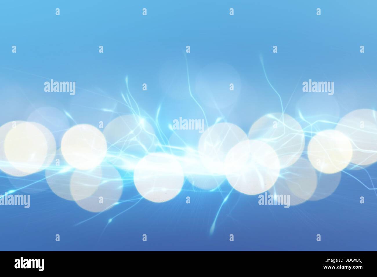 Abstrakter Hintergrund hellblauer Töne mit Blendbokeh-Effekt. Stockfoto