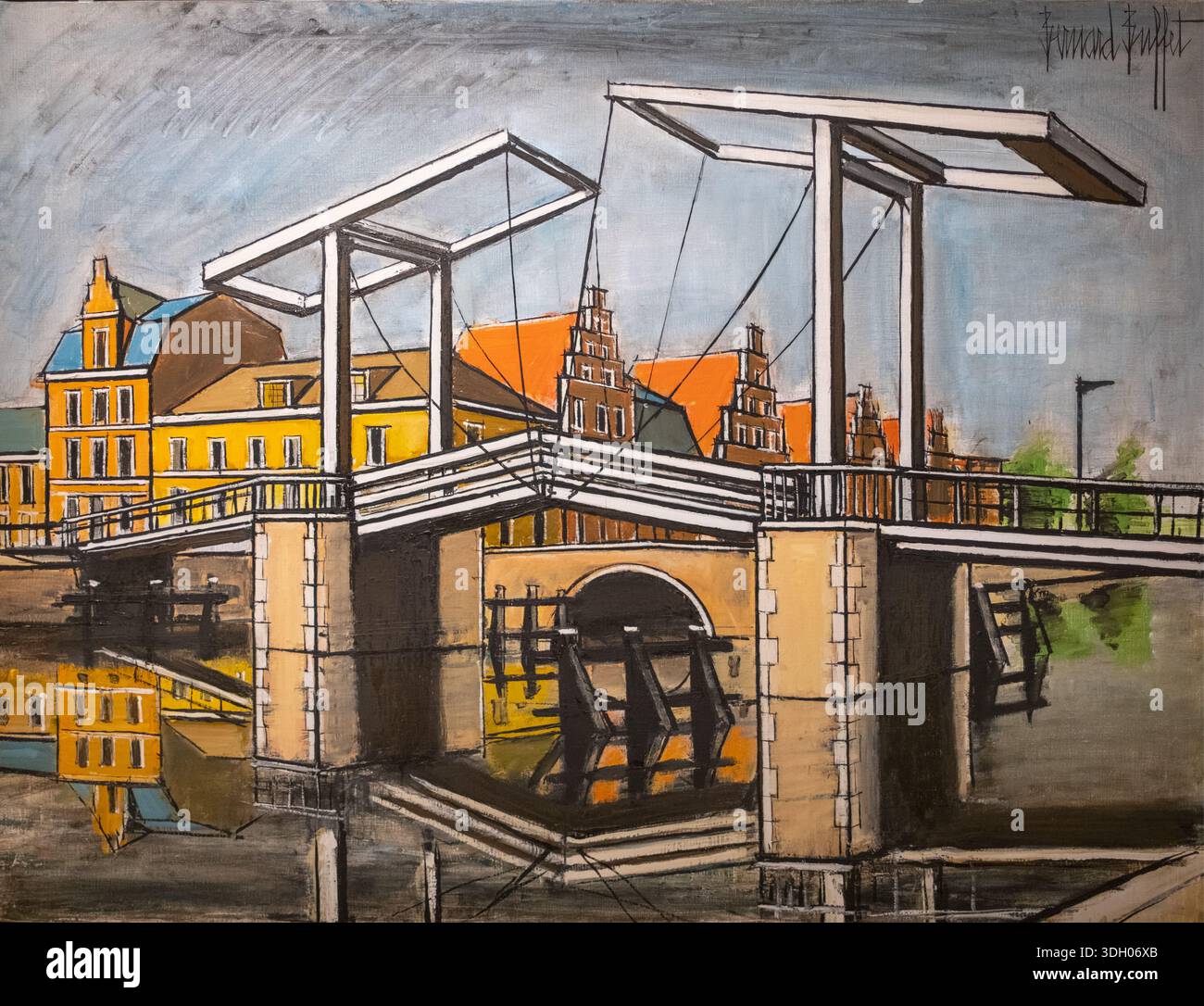 Ölgemälde „Le Pont Levant, Haarlem“ von Bernard Buffet Stockfoto