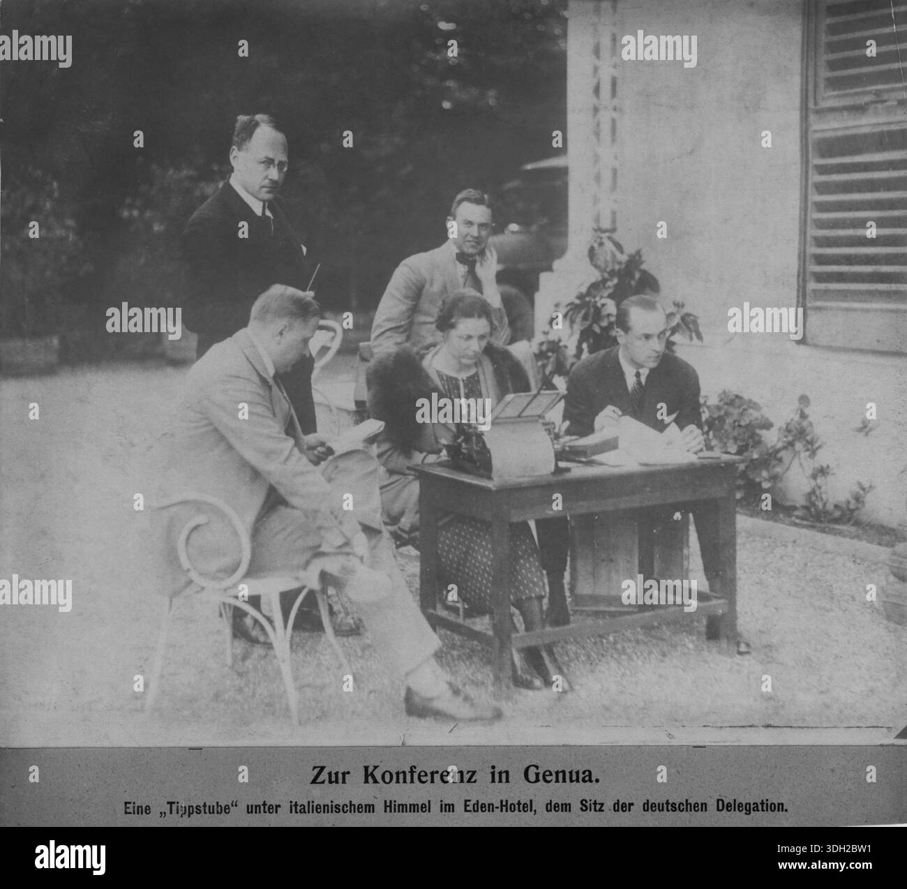 Konferenz von Genua (10. April bis 19. Mai 1922), an der 34 staaten, mit Ausnahme der USA, alle Teilnehmer des Ersten Weltkriegs, teilnahmen Stockfoto