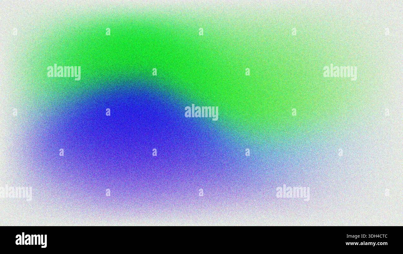 Blauer und grüner körniger Verlaufshintergrund. Bunter körniger abstrakter abstrakter Hintergrund. Textureffekt für Hintergrundrauschen mit Retro-Gradienten. Schöner farbiger Hintergrund. Stockfoto