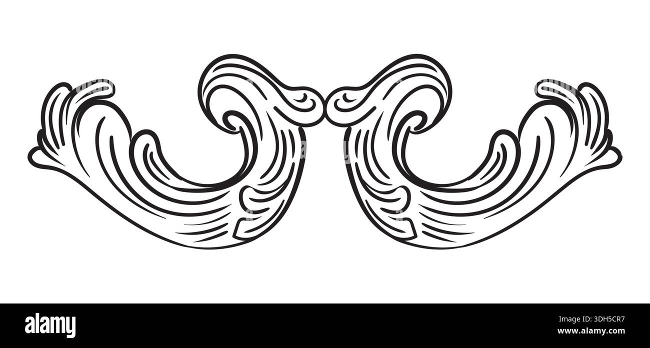 Symmetrische Handzeichnung verzierte Ornament Vektor-Illustration Stock Vektor