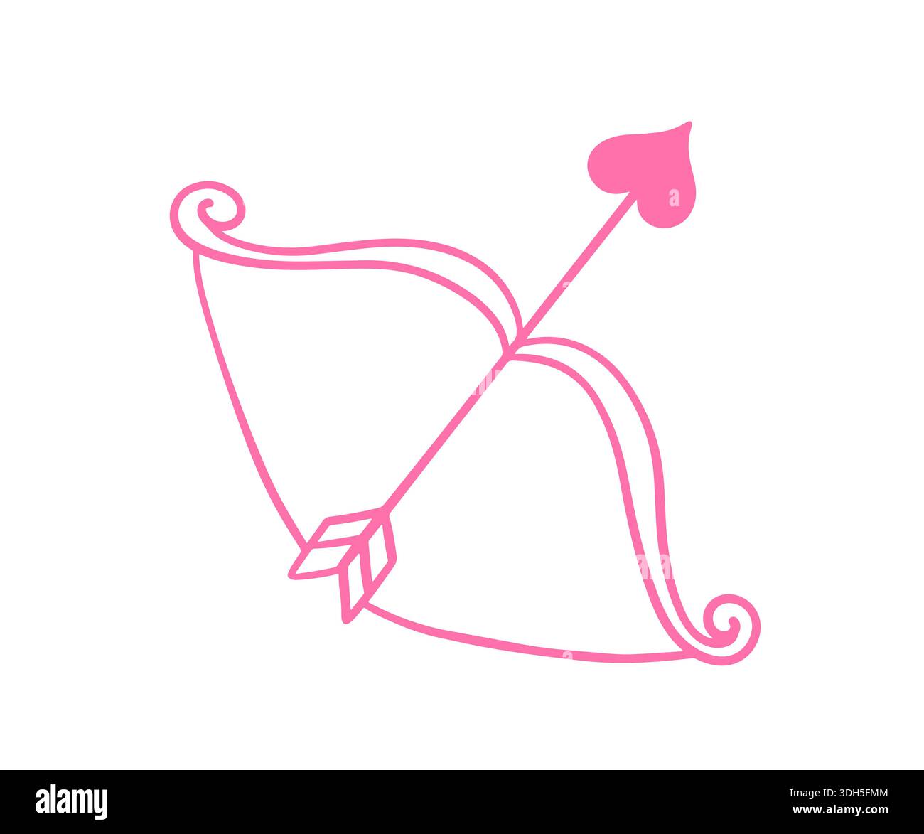 Cupids Bow and Arrow Valentinstag Doodle-Symbol Stock Vektor
