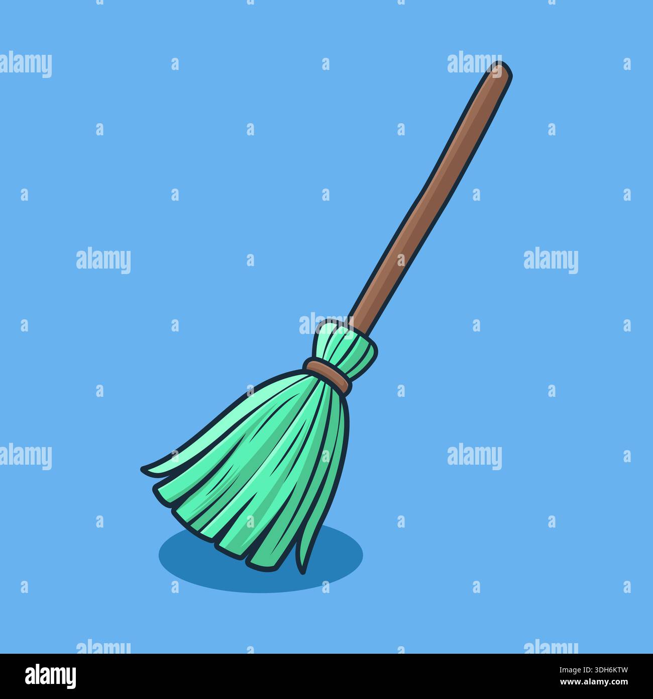 Zauberbesen-Illustration der Hexe, Spooky Fliegende Besen für Halloween und Hexerei Design Stock Vektor