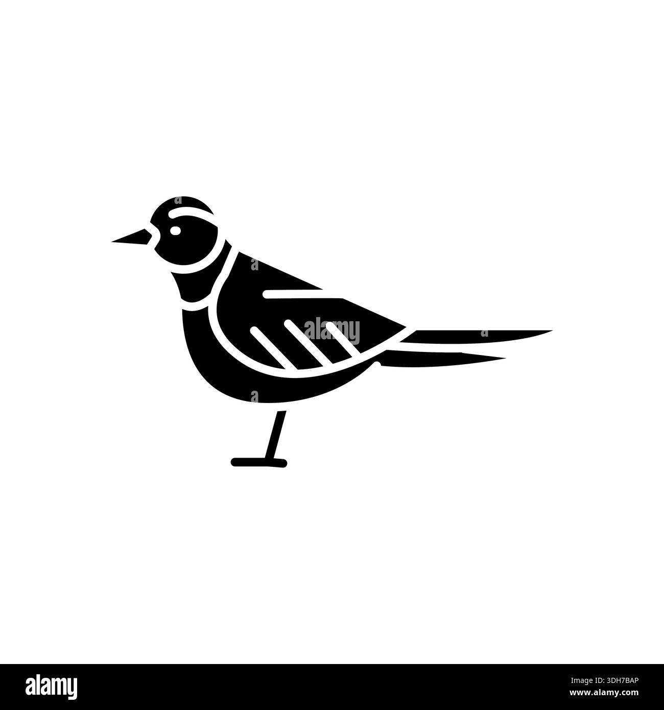 Schwarzes flaches Symbol für polarseeschwalben für Digital- und Druckprojekte. Arktische Tiere. Minimale bereinigte Symbole für Apps und Websites. Moderne einfache Symbole für UI UX A Stock Vektor