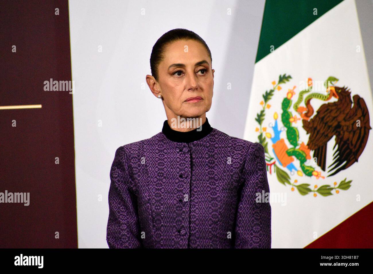 Mexiko-Stadt, Mexiko. Januar 2026. Mexikos Präsidentin Claudia Sheinbaum Pardo spricht während einer Briefing-Konferenz im Nationalpalast über den Masern-Ausbruch und die Impfkampagnen. Am 20. Januar 2026 in Mexiko-Stadt. (Foto: Luis Barron/Eyepix Group) Credit: Eyepix Group/Alamy Live News Stockfoto