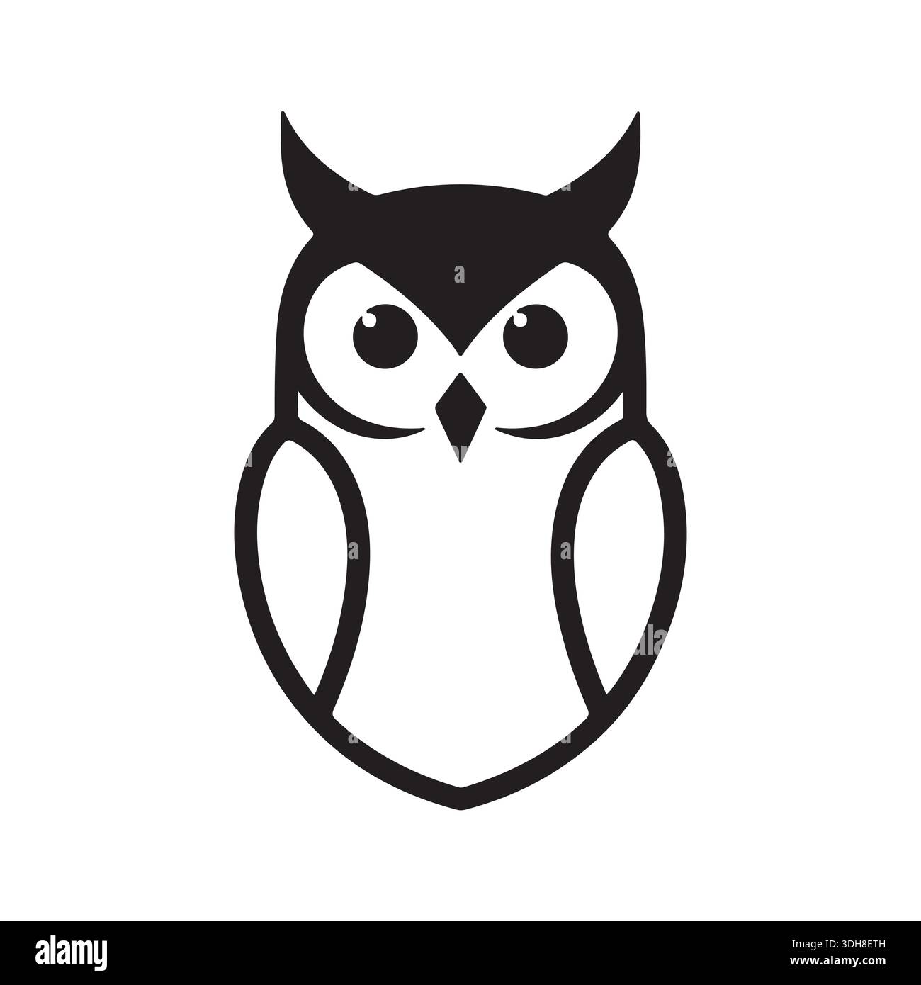 Eulen-Logo-Vektor-Design, Minimaler Eulen-Logo-Vektor Stock Vektor