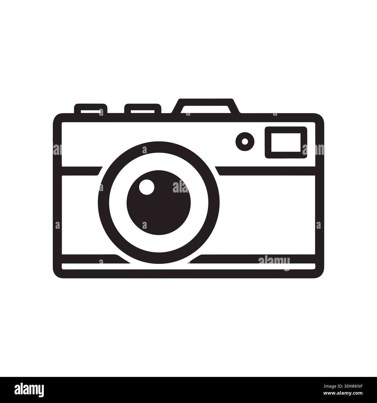 Kamera-Vektor-Symbol-Design, schwarzes Sillhoutte-Design Stock Vektor