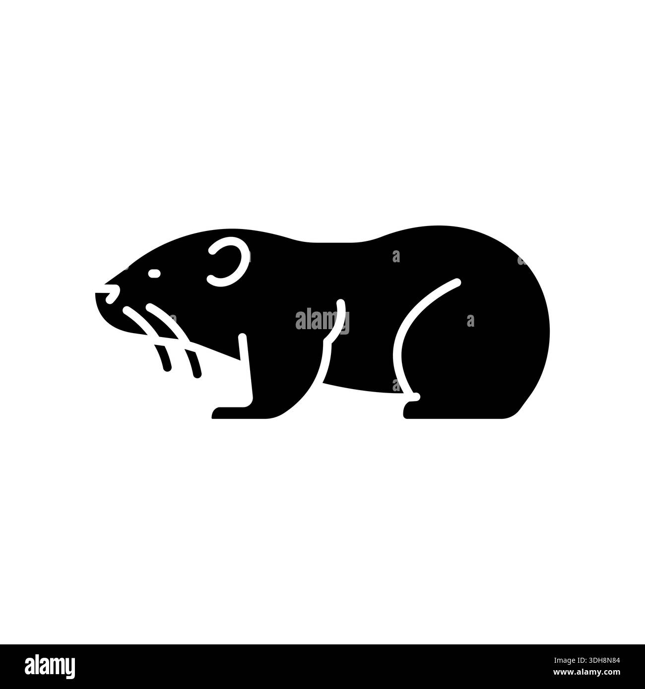 Lemmen Sie das schwarze flache Symbol für digitale und gedruckte Projekte. Arktische Tiere. Minimale bereinigte Symbole für Apps und Websites. Moderne einfache Symbole für UI UX und b Stock Vektor