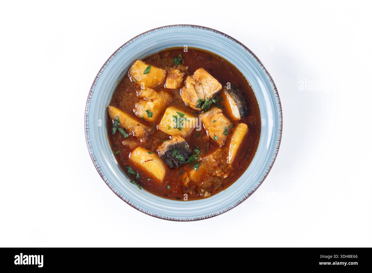 Traditionell zubereiteter Kabeljau auf Spanisch. Osteressen. Stockfoto