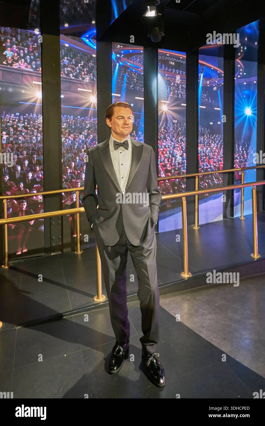 Großbritannien, London, Marylebone, Madame Tussauds Wachsfigurenkabinett, Leonardo DiCaprio, amerikanischer Schauspieler Stockfoto