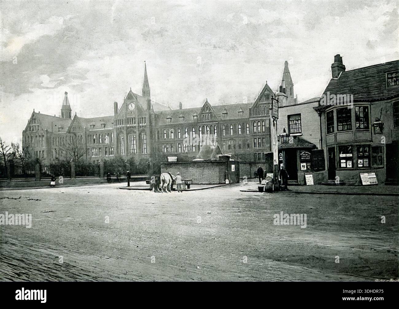 St. Paul’s School, Hammersmith, London. Historisches Schwarzweißfoto der renommierten Bildungseinrichtung Stockfoto