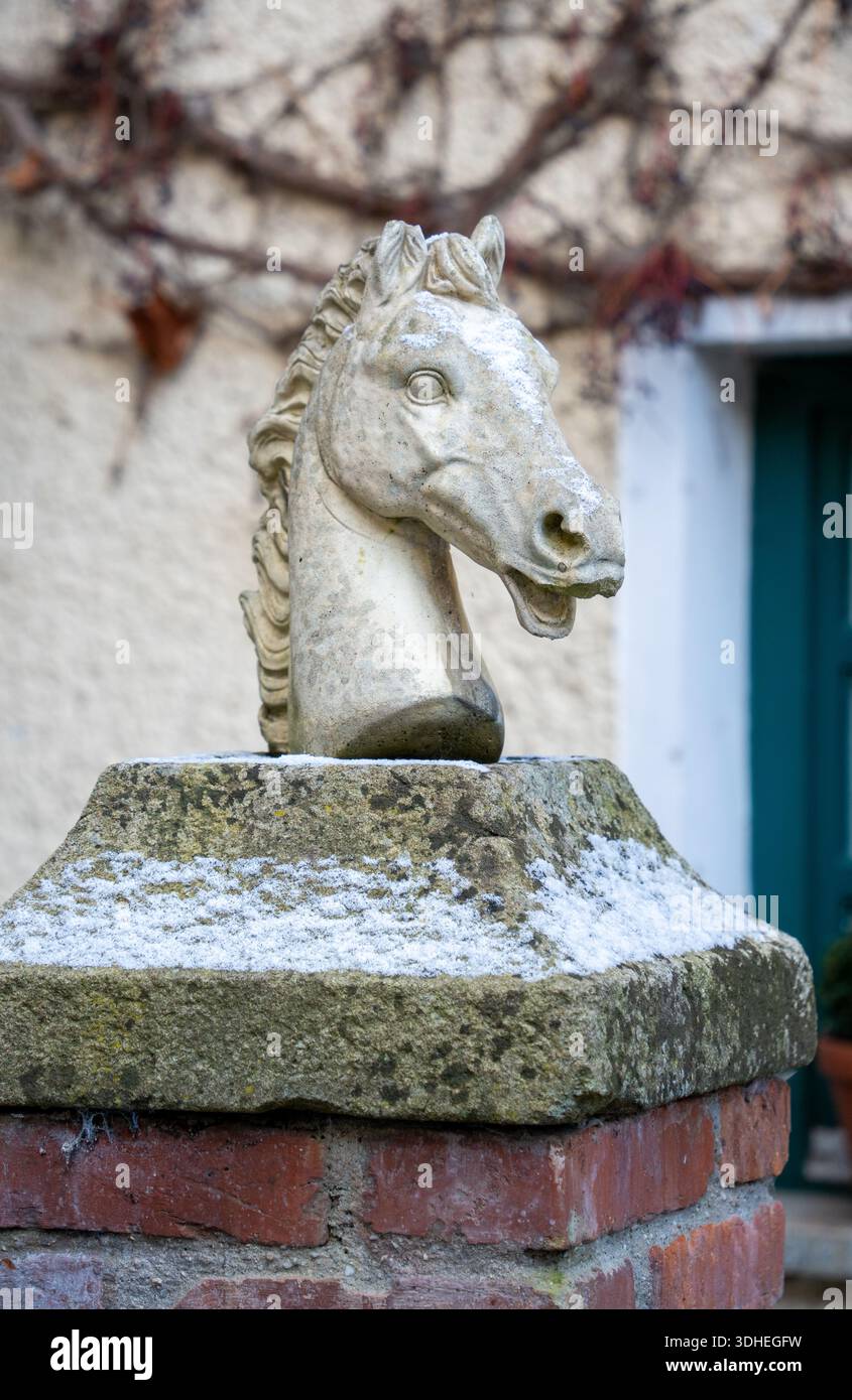 Pferdekopf-Skulptur Stockfoto