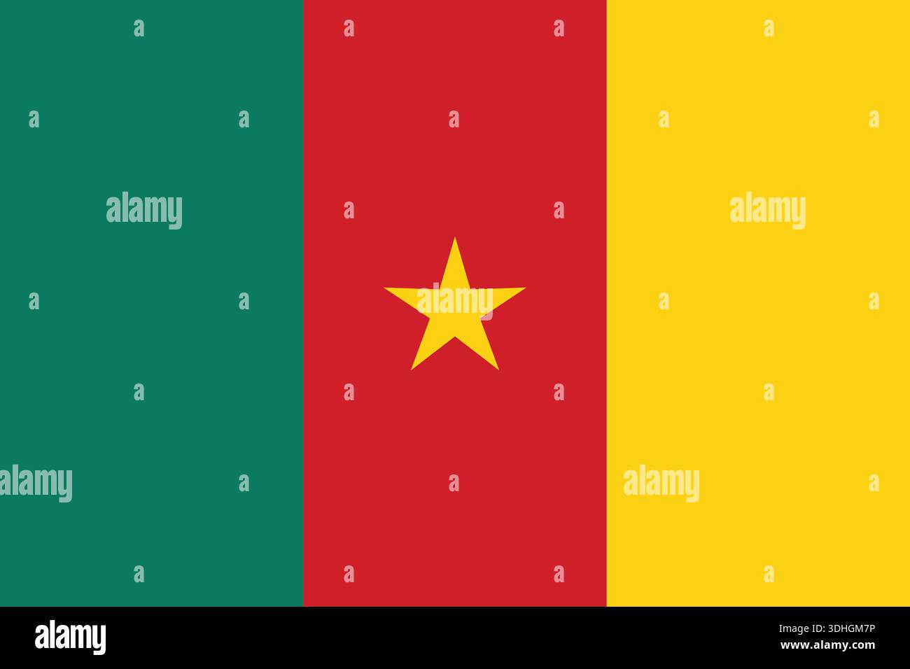 Kamerun nationale Flagge flache Vektor-Illustration. kamerun nationale Flagge flache Vektor-Illustration. Stock Vektor
