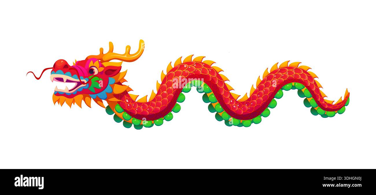 Chinesischer Drache, Mondneujahrsfigur Stock Vektor