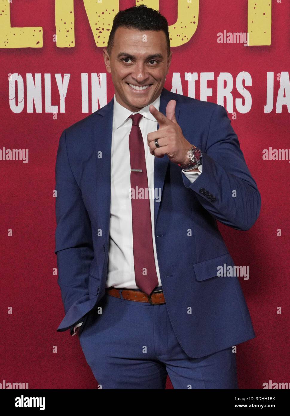 Los Angeles, USA. Januar 2026. Joe Hunter kommt am Mittwoch, den 21. Januar 2026, zur SENDE HELP World Premiere der 20th Century Studios im TCL Chinese Theatre in Hollywood, KALIFORNIEN. (Foto: Sthanlee B. Mirador/SIPA USA) Credit: SIPA USA/Alamy Live News Stockfoto