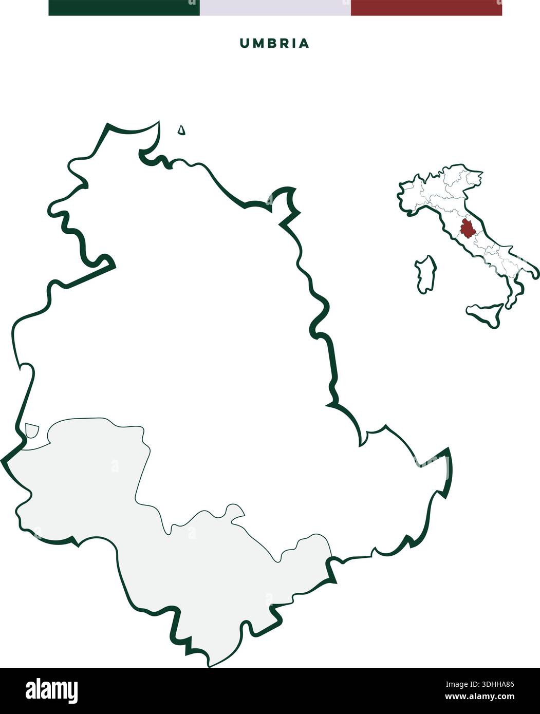 Umbrien Region in Italien - Vektorkarte Stock Vektor