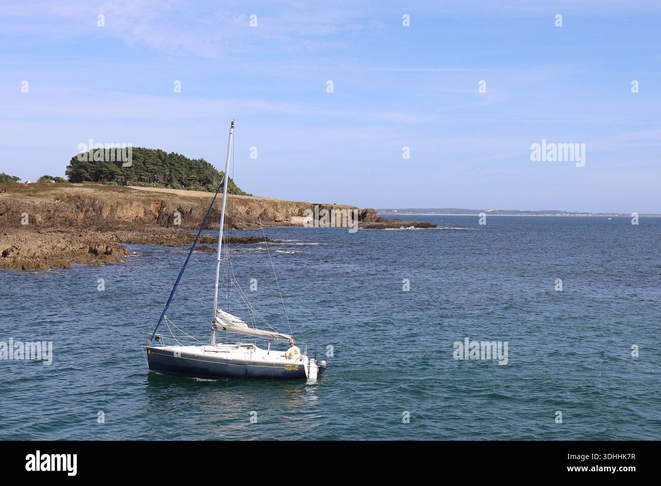 Littoral sauvage le Long de l'Océan Atlantique, ville de Clohars-Carnoët, Département du Finistère, Bretagne, Frankreich Stockfoto