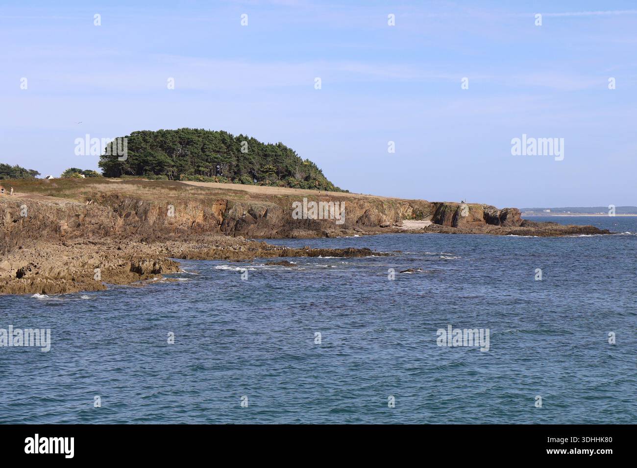Littoral sauvage le Long de l'Océan Atlantique, ville de Clohars-Carnoët, Département du Finistère, Bretagne, Frankreich Stockfoto