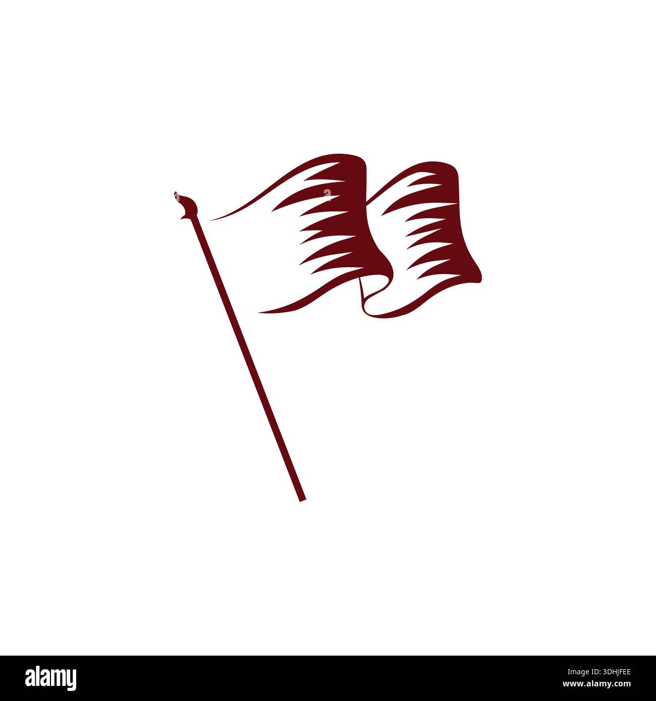 Logo-Symbol mit Waving Flag im minimalistischen Vektorstil Stock Vektor