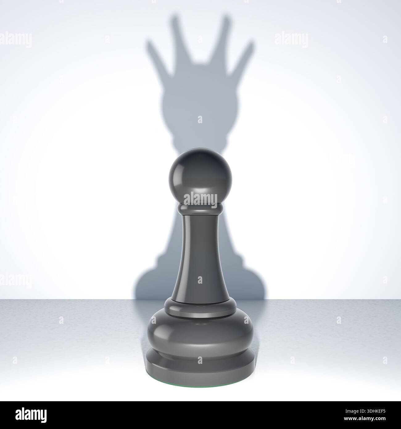 Schachfigur Schachstück Teen Shadow 3d Stockfoto