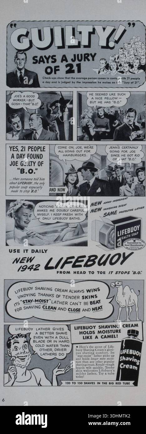 Vintage-Magazin „Life“, 13. April 1942, Anzeige, USA Stockfoto
