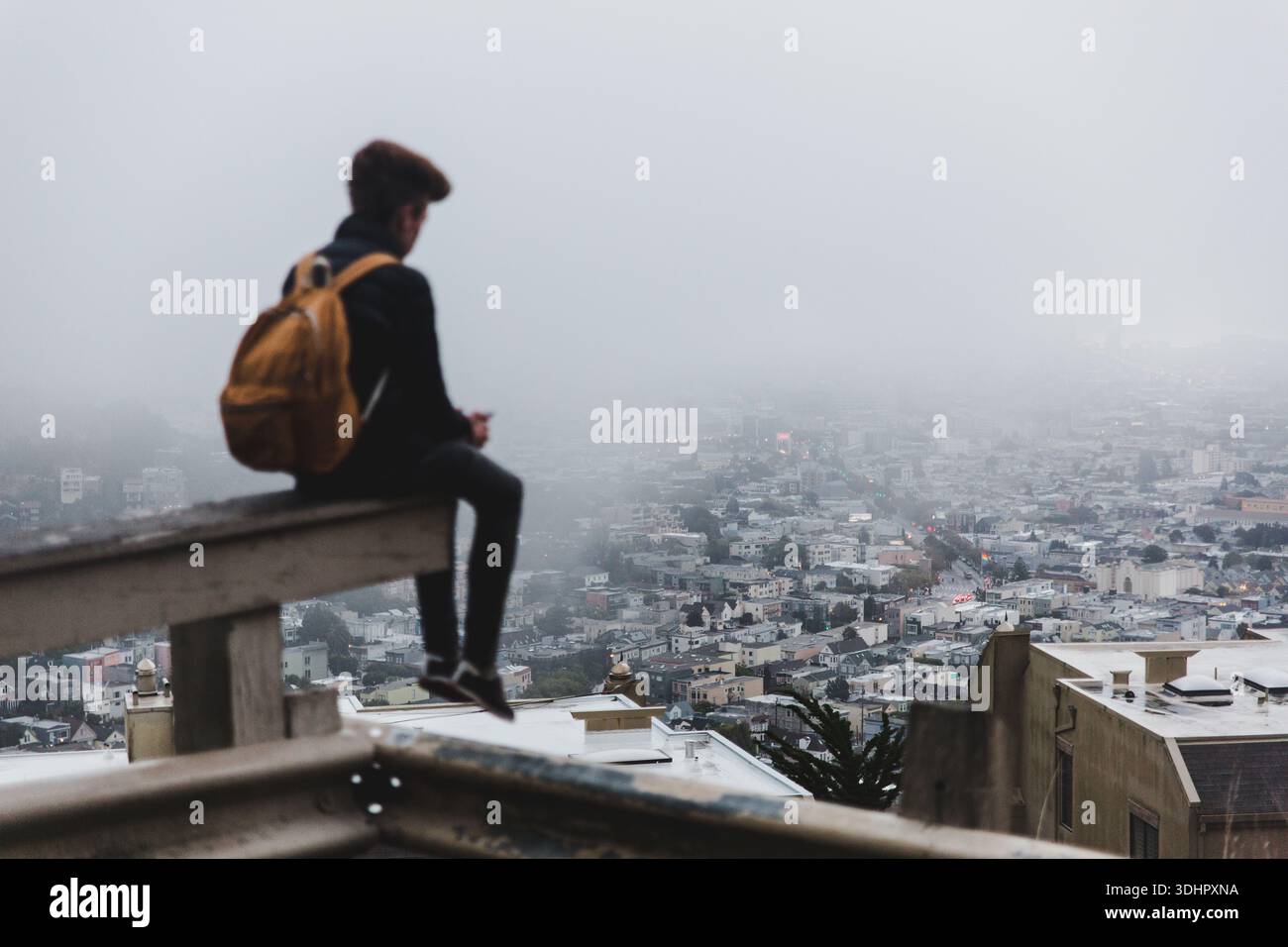 Nebeliger Morgen in San Francisco Stockfoto