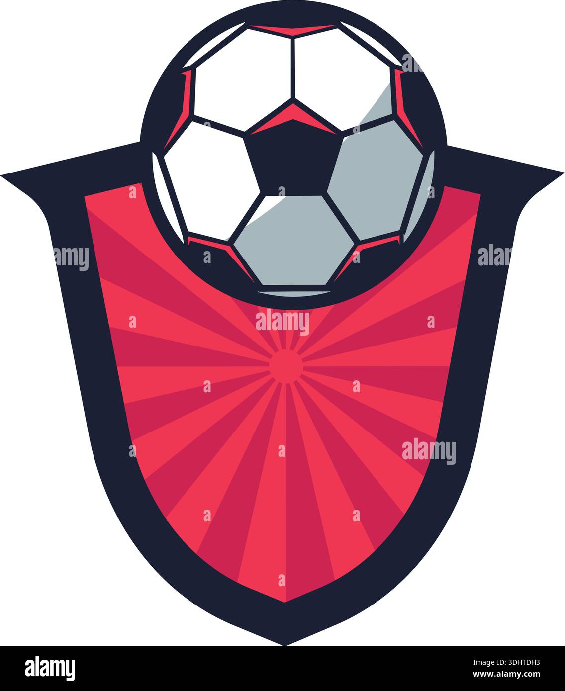 Fußball-Logo oder Fußballklub-Abzeichen. Fußball-Logo mit Vektordesign im Hintergrund Stock Vektor