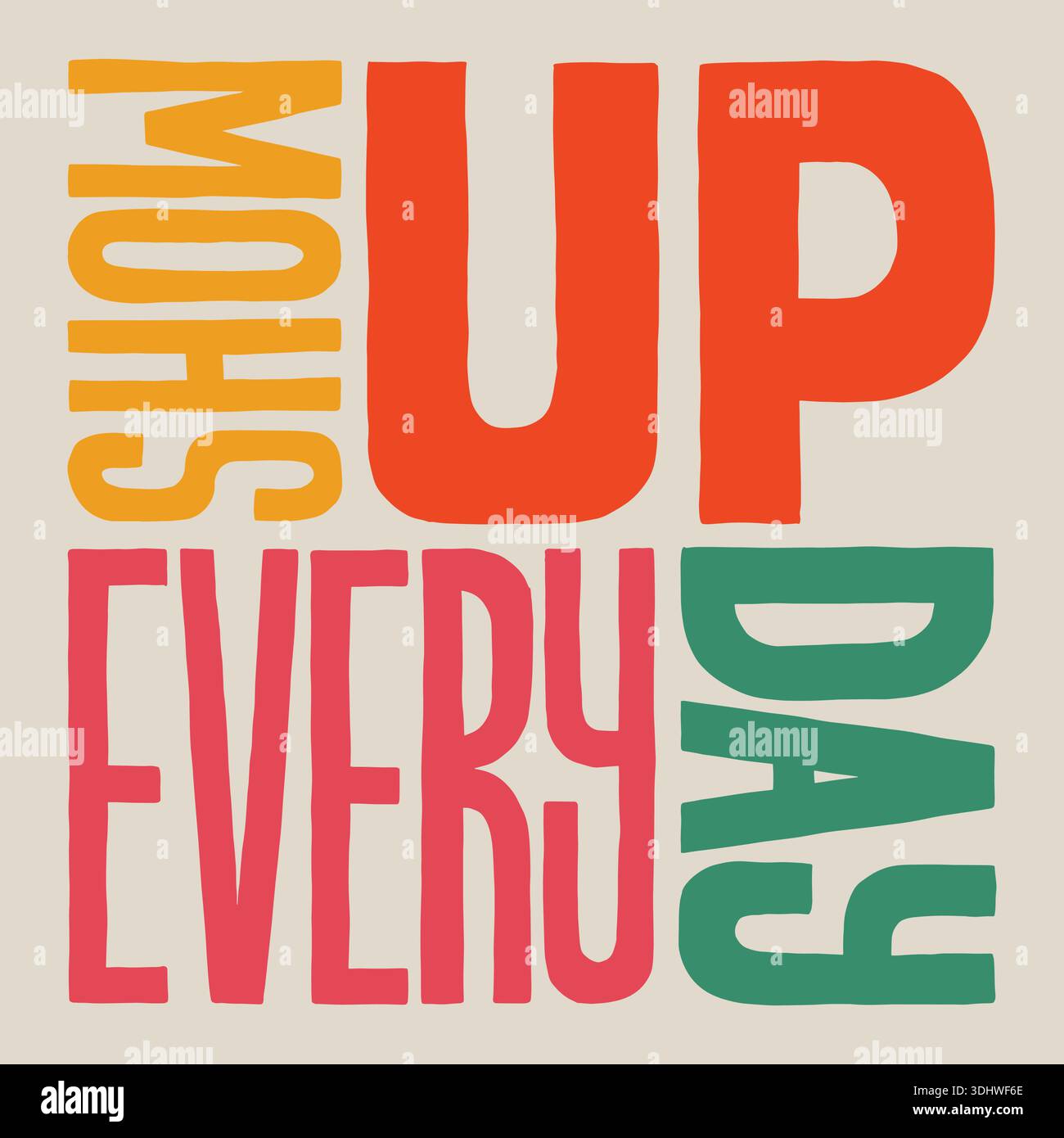 Zeigen Sie das „Every Day Word“-Kunstdesign. Vektor-Design-Illustration für Web, T-Shirt-Design, andere grafische Design-Verwendung Stock Vektor