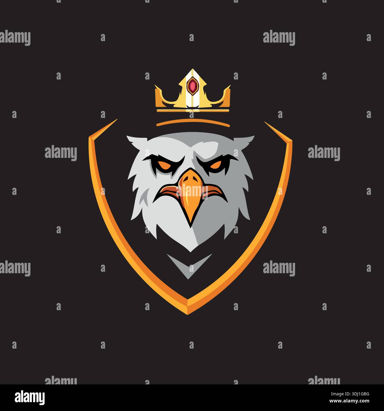 King Eagle Esport Maskottchen Logo Design Illustration Vektor pro Vektor Stock Vektor