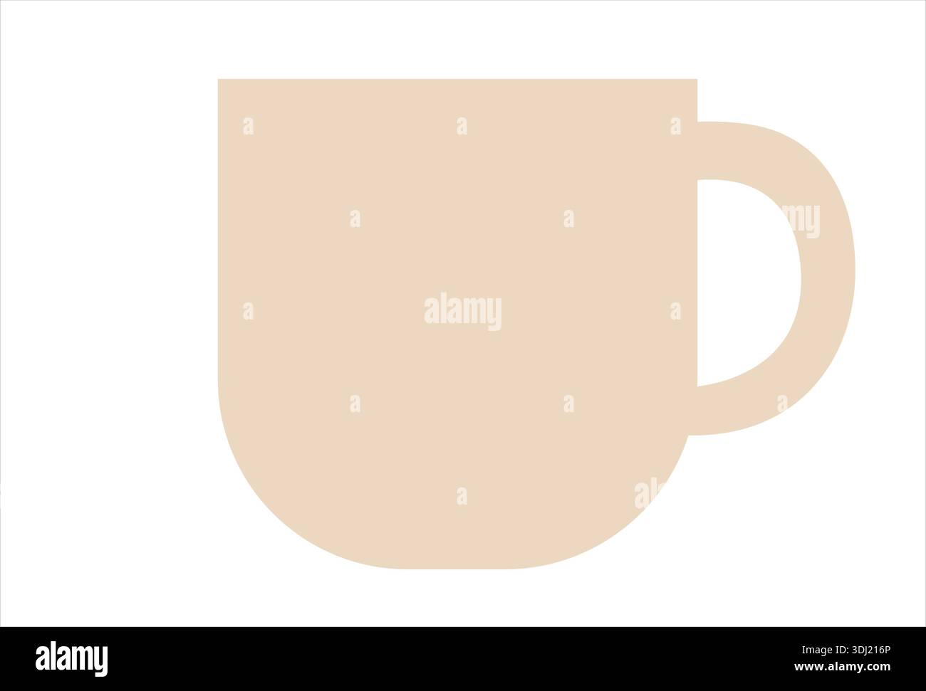 Minimalistische Beige Kaffeetasse Illustration Stock Vektor