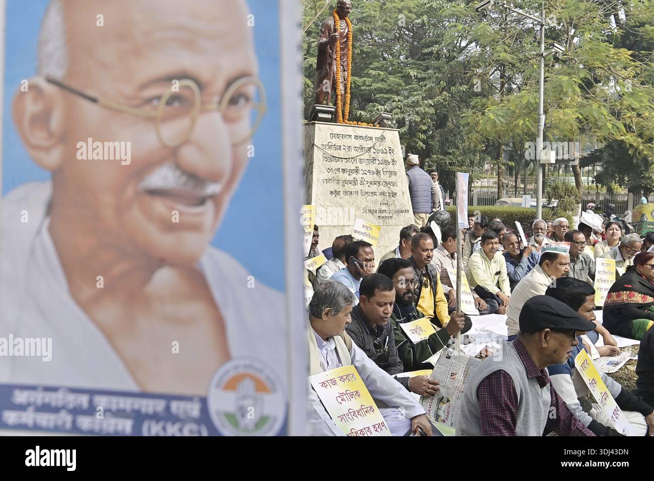 Agartala, Tripura, Indien, 11-01-2026: Während eines Protests gegen die Entscheidung der Zentralregierung werden Kongressführer und -Unterstützer gesehen Stockfoto