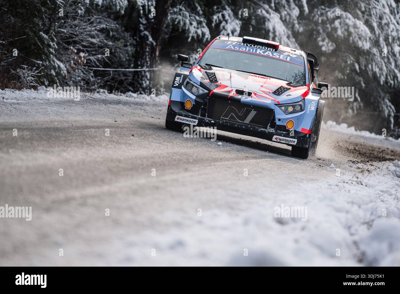Adrien Fourmaux, Alexandre Coria (Hyundai i20 N Rally1) auf der WRC Monte-Carlo 2026 in Selonnet, Frankreich, am 24. Januar 2026. (CTK Photo/Petr Skrivan Stockfoto
