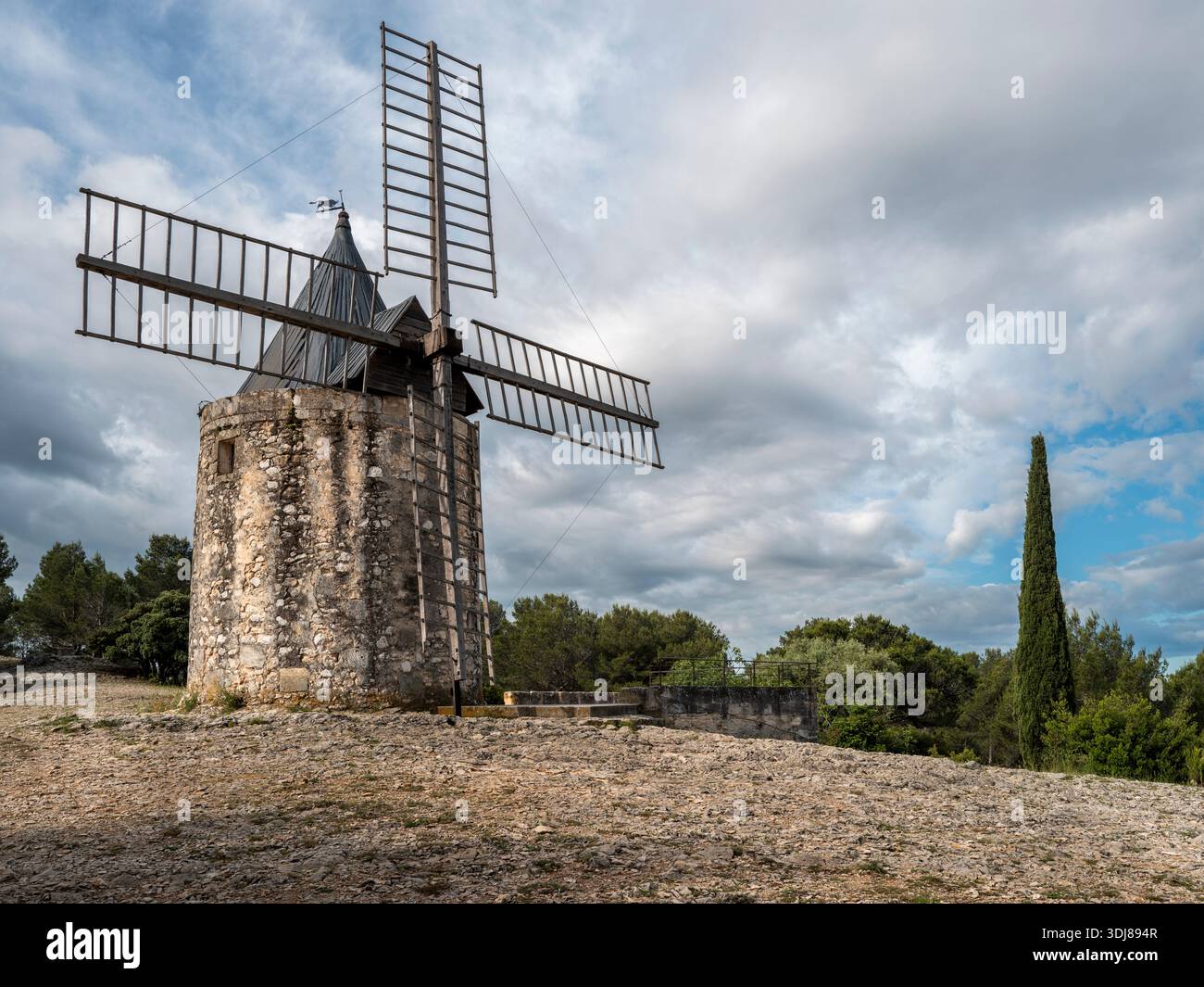 WINDMÜHLE ALPHONSE DAUDET PROVENCE FRANKREICH Stockfoto