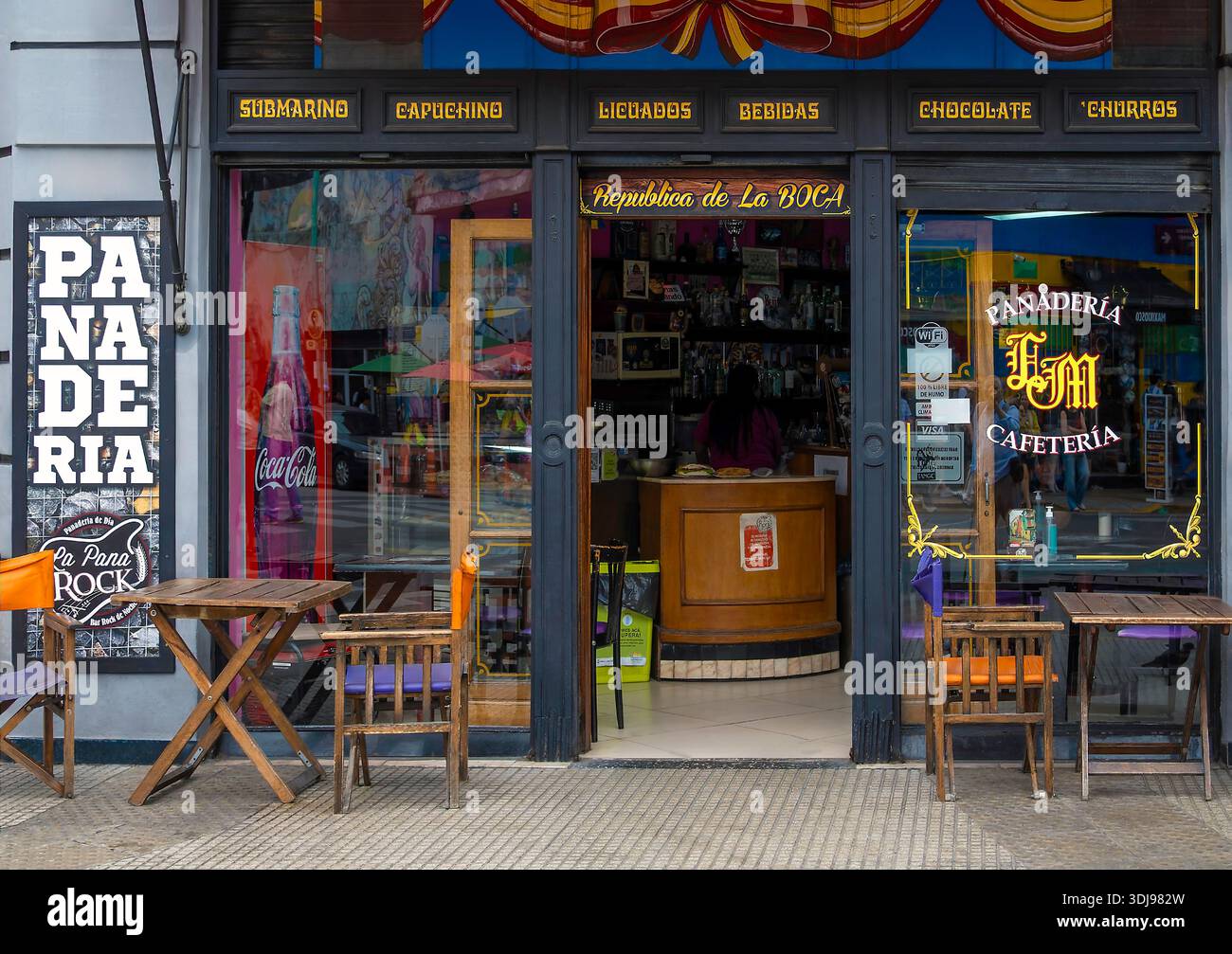Konditorei und Café in La Boca, Buenos Aires, Argentinien Stockfoto